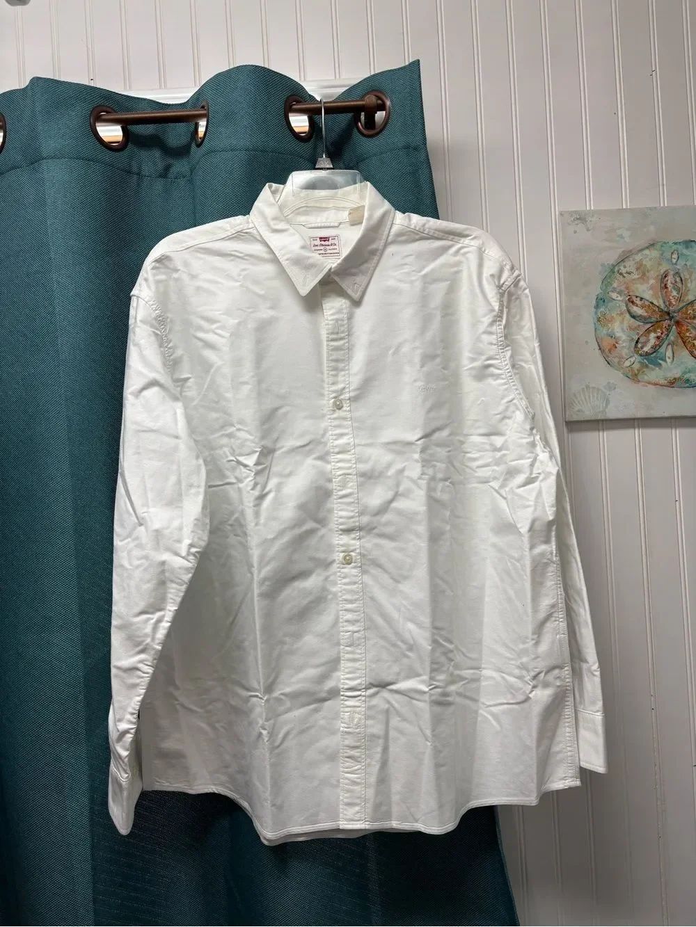 Levi's White Long Sleeve Button Down Shirt Size XL